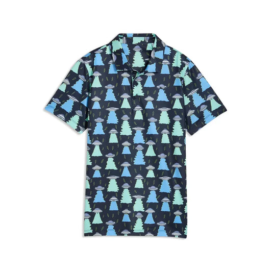Puma Golf Boy's MATTR UFO Golf Polo Navy Color.