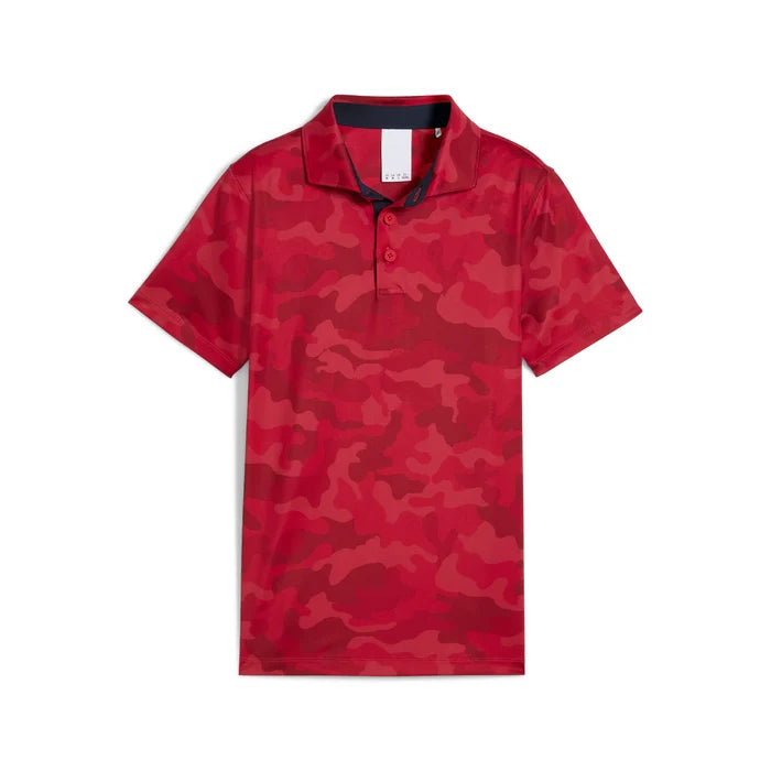 Puma Golf Boy's Volition Camo Polo Red Color