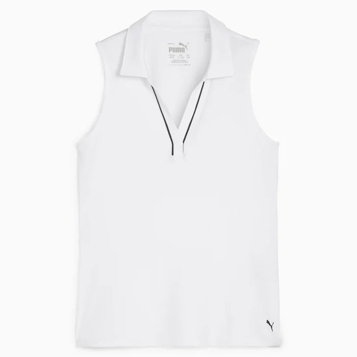 Puma Golf Girls Cloudspun Piped Sl Polo White Color