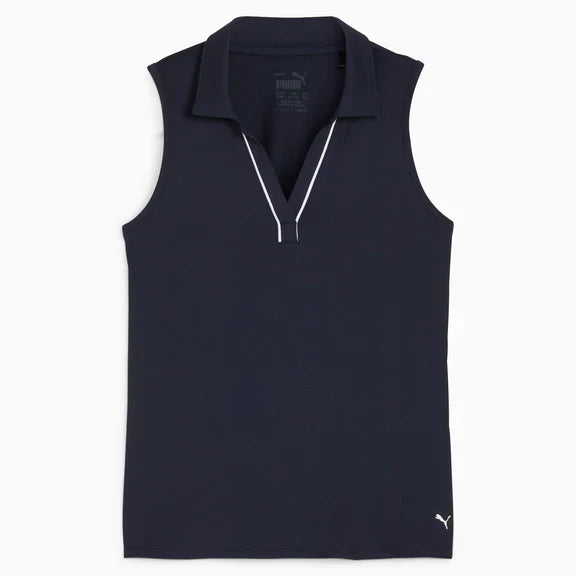 Puma Golf Girls Cloudspun Piped Sl Polo Navy Color