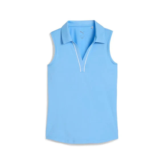 Puma Golf Girls Cloudspun Piped Sl Polo Blue Color