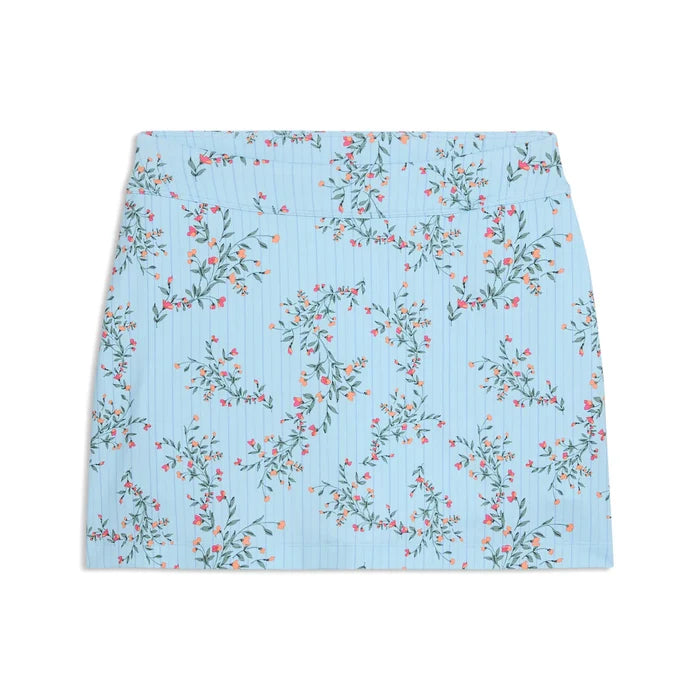Puma Golf Girl's Floral Knit Skirt blue color.