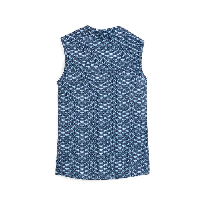 Puma Golf Girl's Scallop Sleeveless Polo Navy Color