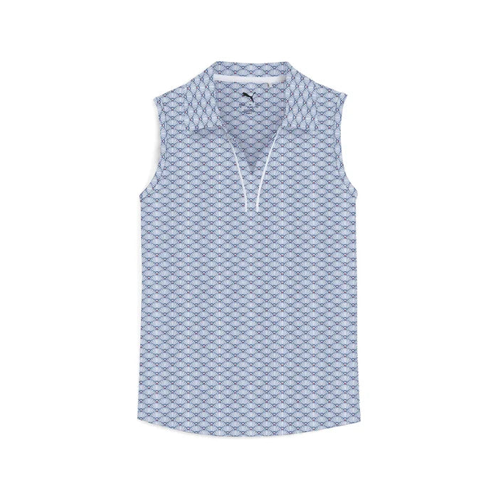 Puma Golf Girl's Scallop Sleeveless Polo Blue Color