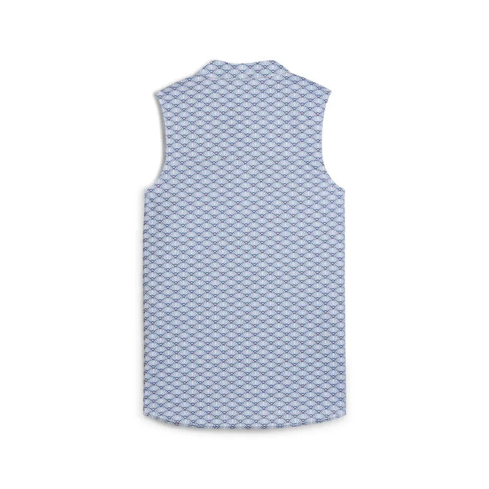Puma Golf Girl's Scallop Sleeveless Polo Blue Color