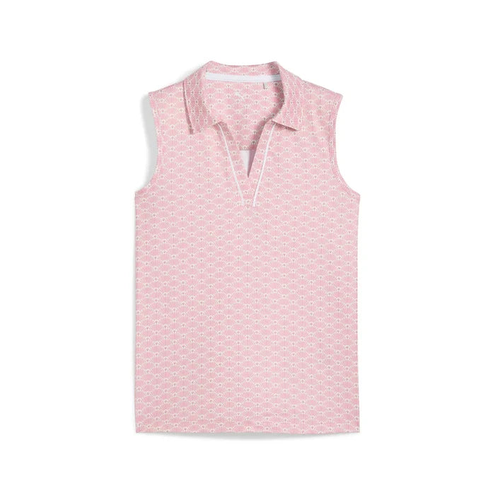 Puma Golf Girl's Scallop Sleeveless Polo Pink Color