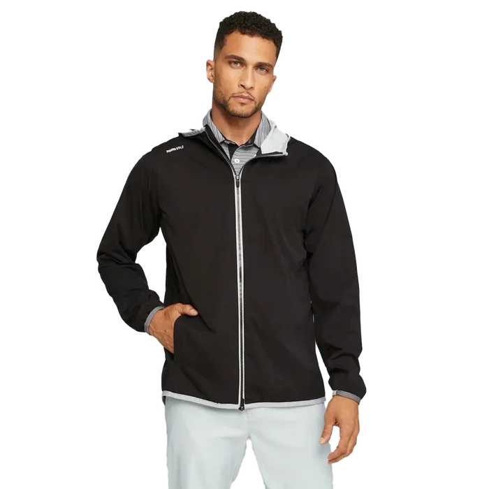 Puma Golf Drylbl Packable Rain Jacket Black Color