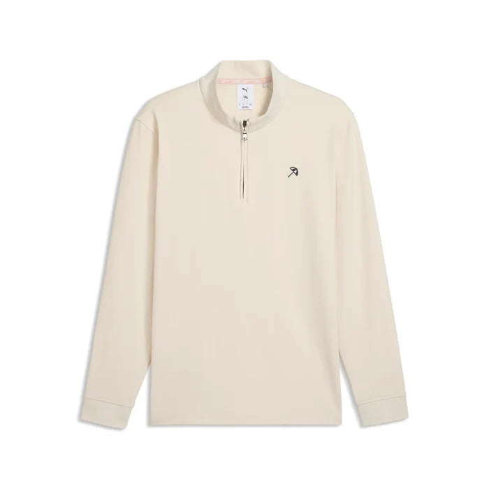 Puma Golf Men's AP CLOUDSPUN Golf 1/4 Zip khaki color.