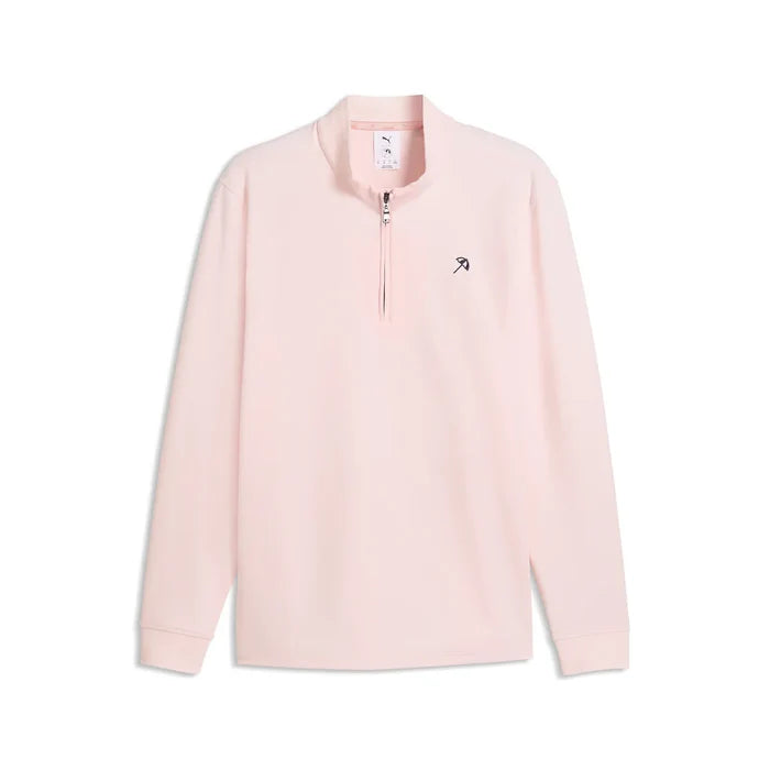 Puma Golf Men's AP CLOUDSPUN Golf 1/4 Zip Pink  color.