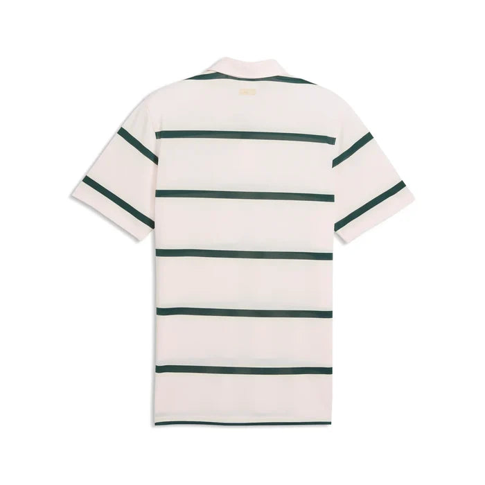 Puma Golf Men's AP Pique Stripe Golf Polo Pink Color.