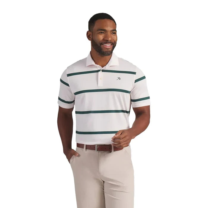 Puma Golf Men's AP Pique Stripe Golf Polo Pink Color.