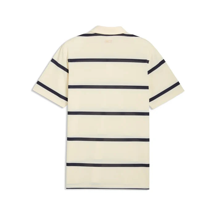 Puma Golf Men's AP Pique Stripe Golf Polo Yellow  Color.