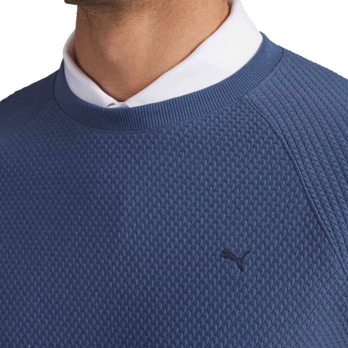 Puma Golf Men's Boulder 2.0 LC Golf Crewneck blue color.