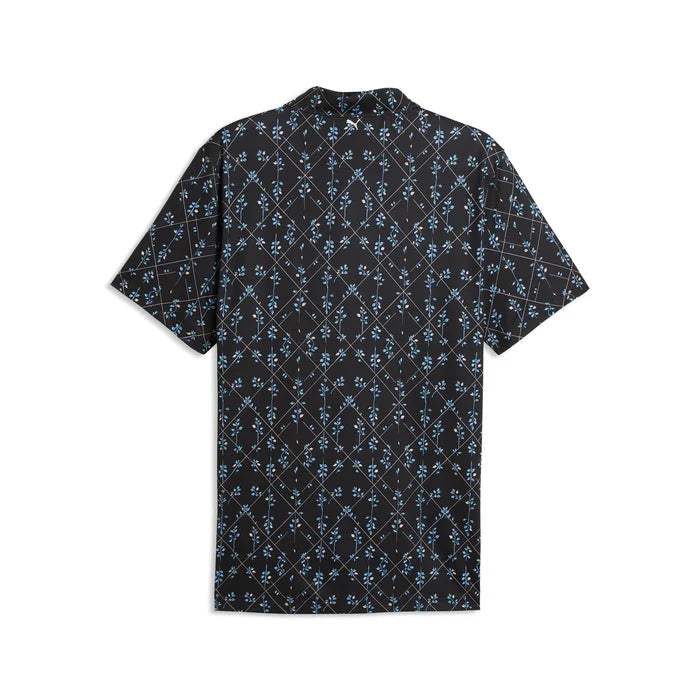Puma Golf Men's CLOUDSPUN Argyle Bloom BN Polo Black Color