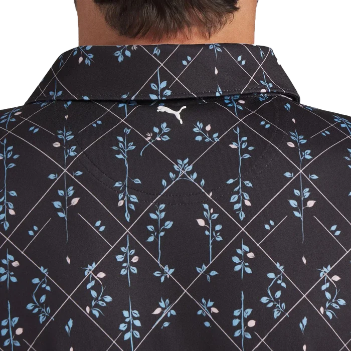 Puma Golf Men's CLOUDSPUN Argyle Bloom BN Polo Black Color