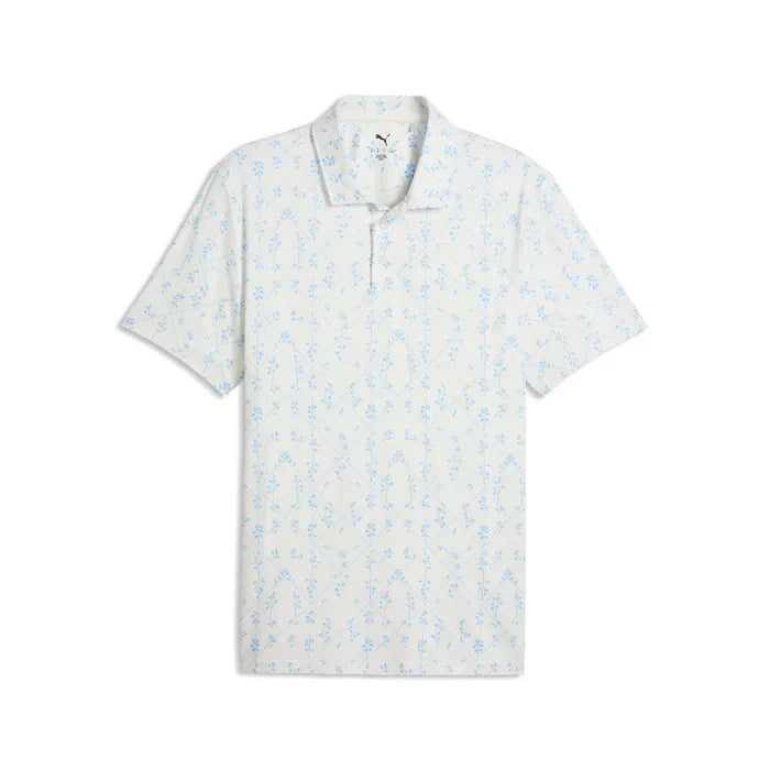 Puma Golf Men's CLOUDSPUN Argyle Bloom BN Polo White Color