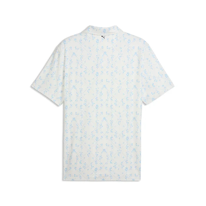 Puma Golf Men's CLOUDSPUN Argyle Bloom BN Polo White Color