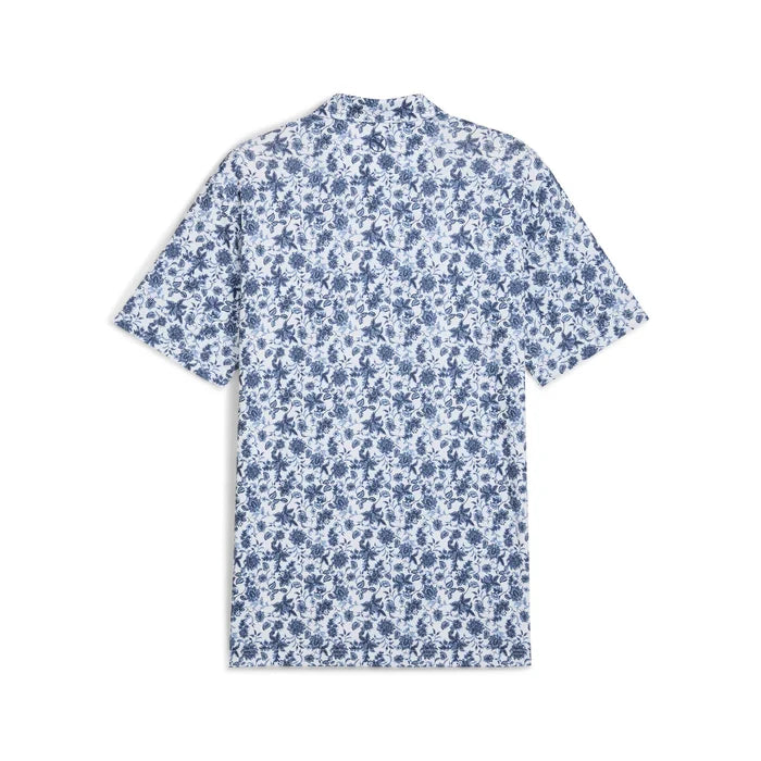 Puma Golf Men's CLOUDSPUN Carmela Floral Golf Polo White Color