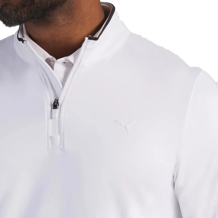 Puma Golf Men's CLOUDSPUN Tech 3D LC 1/4 Zip Jacket White Color