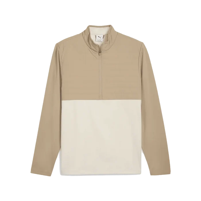 Puma Golf Men's CLOUDSPUN Tech Hybrid 1/2 Zip Golf Jacket Brown color
