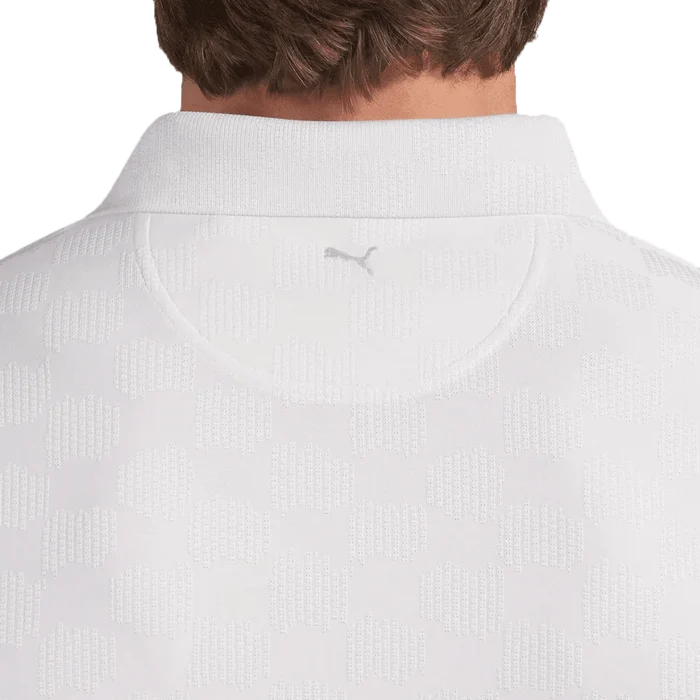 Puma Golf Men's MATTR Check Jacquard BN Polo White color