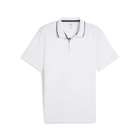 Puma Golf Men's MATTR Elevated Solid Polo White Color