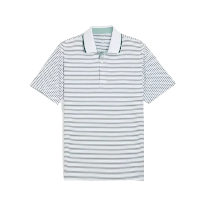 Puma Golf Men's Mattr Elevated Stripe Polo Green Color