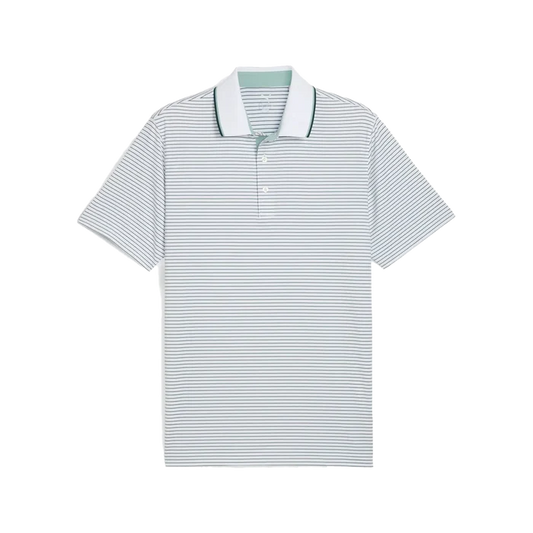 Puma Golf Men's Mattr Elevated Stripe Polo Green Color