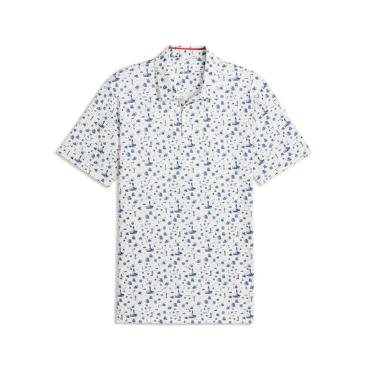 Puma Golf Men's MATTR Lighthouse BN Polo White Color