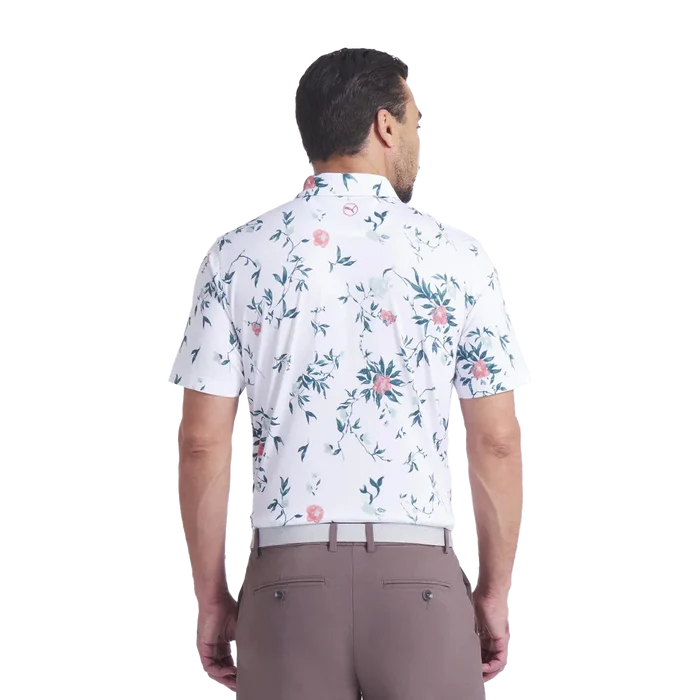 Puma Golf Men's MATTR Water Floral Golf Polo White Color