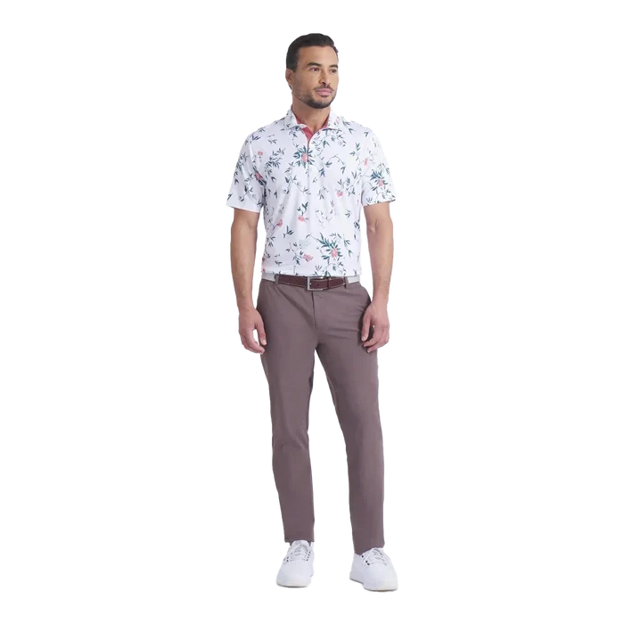 Puma Golf Men's MATTR Water Floral Golf Polo White Color