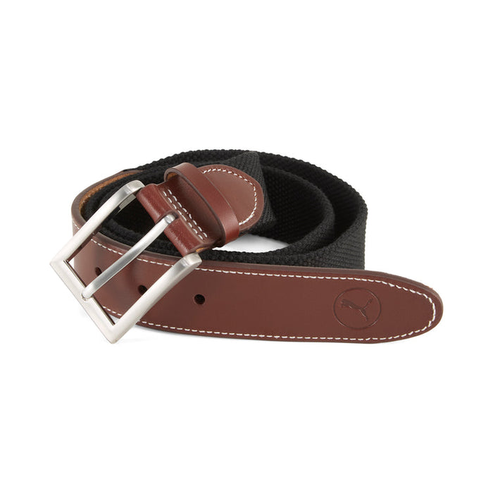 Puma Golf Needlepoint Canvas Belt Black Color.
