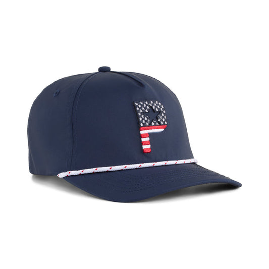 Puma Golf Pars And Stripes 5 Panel Navy Color.