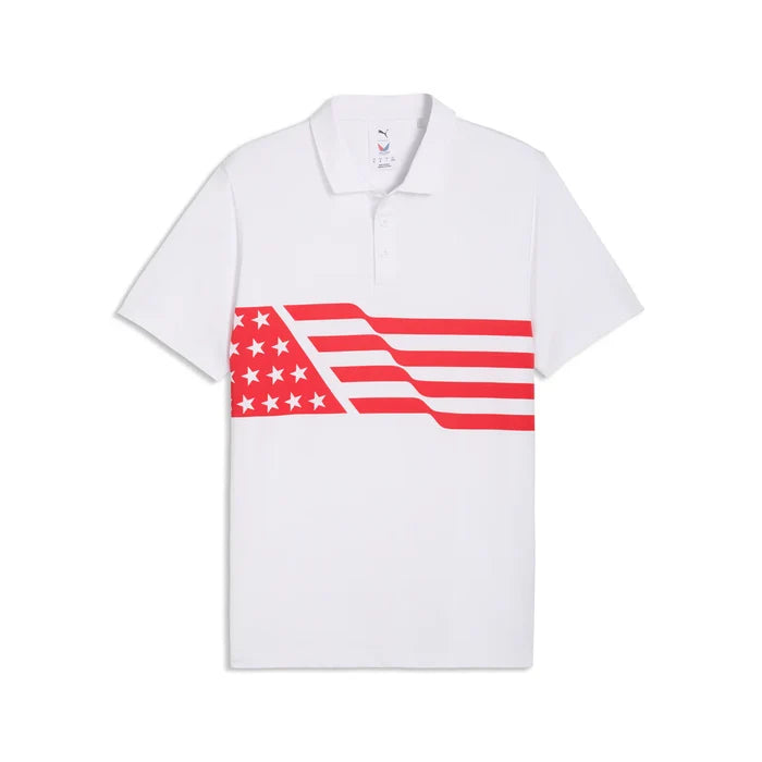 Puma Golf Men's Volition Flag Polo White Color