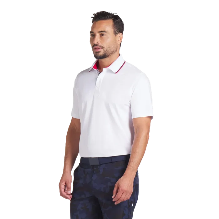 Puma Golf Men's Volition Tipped Polo White Color