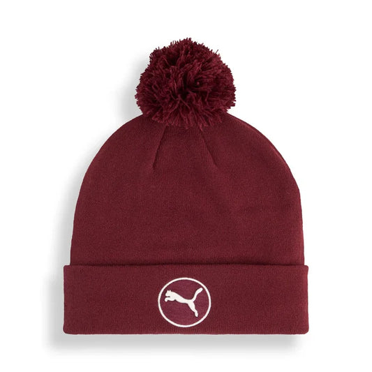 Puma Golf Wrmlbl Removable Pom Beanie Maroon Color.