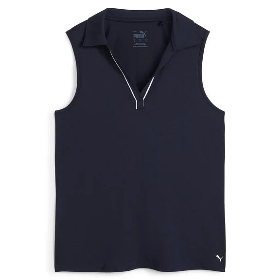 Puma Golf Women Cloudspun Piped SS Polo Navy Color
