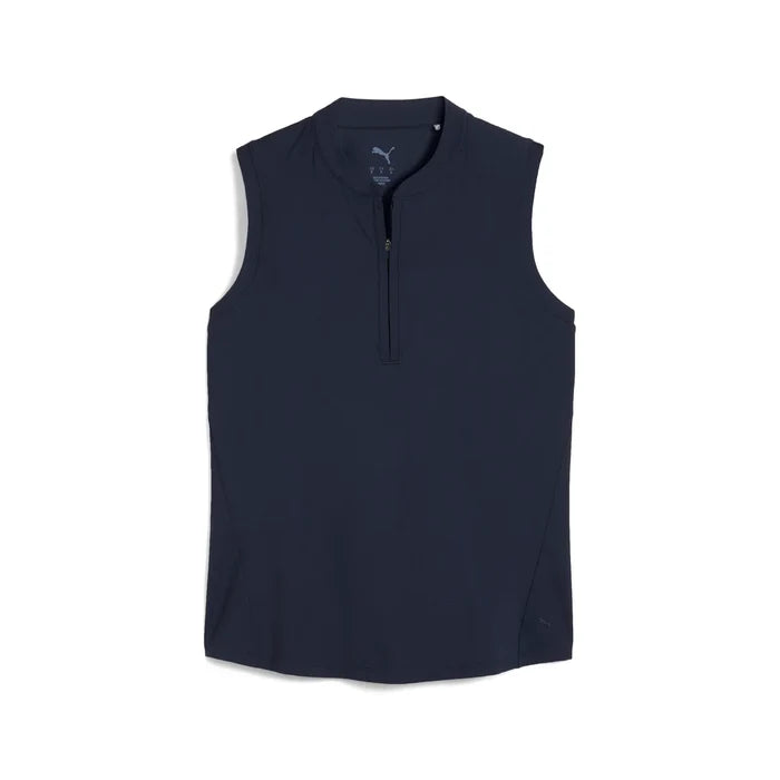 Puma Golf Women's Aerlon Mock Sleeveless Polo Navy Color