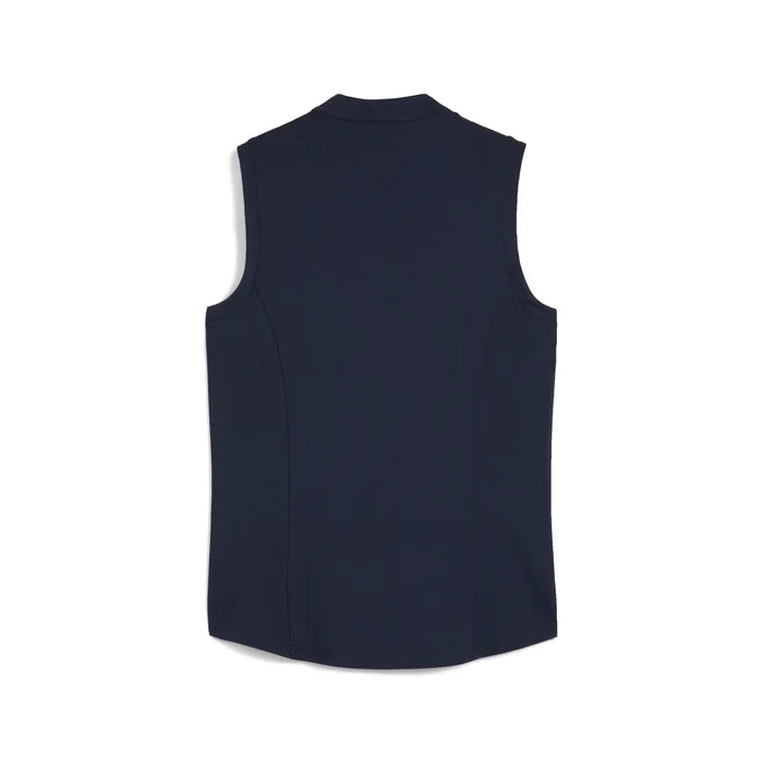 Puma Golf Women's Aerlon Mock Sleeveless Polo Navy Color