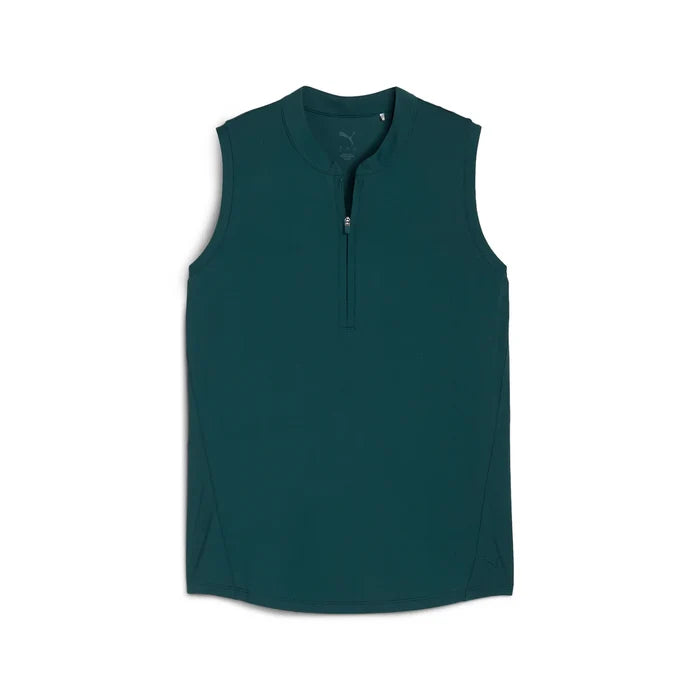 Puma Golf Women's Aerlon Mock Sleeveless Polo Green Color