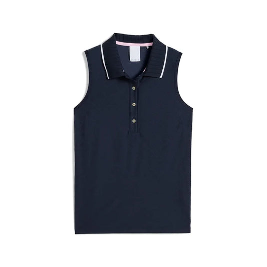 Puma Golf Women's AP Jacquard Sleeveless Polo Navy Color