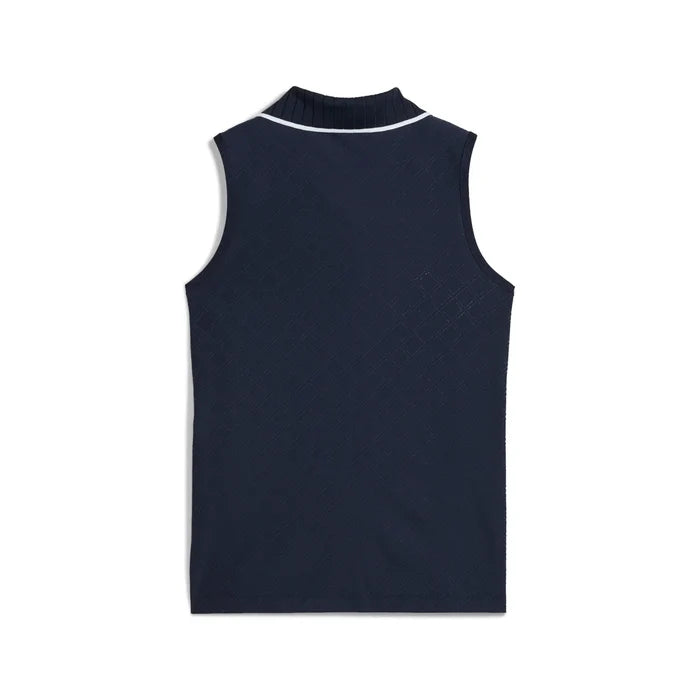 Puma Golf Women's AP Jacquard Sleeveless Polo Navy Color