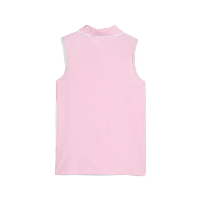 Puma Golf Women's AP Jacquard Sleeveless Polo Pink Color