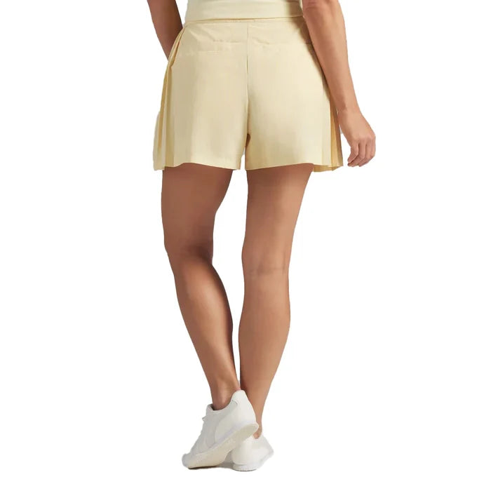 Puma Golf Women's AP Pinstripe Golf Shorts yellow color.