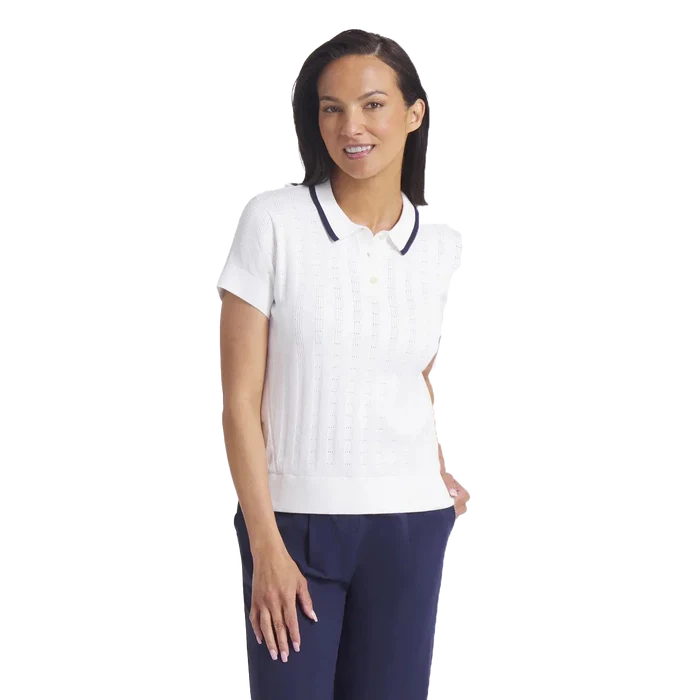 Puma Golf Women's AP Pointelle Polo White Color