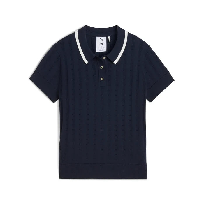 Puma Golf Women's AP Pointelle Polo Navy Color
