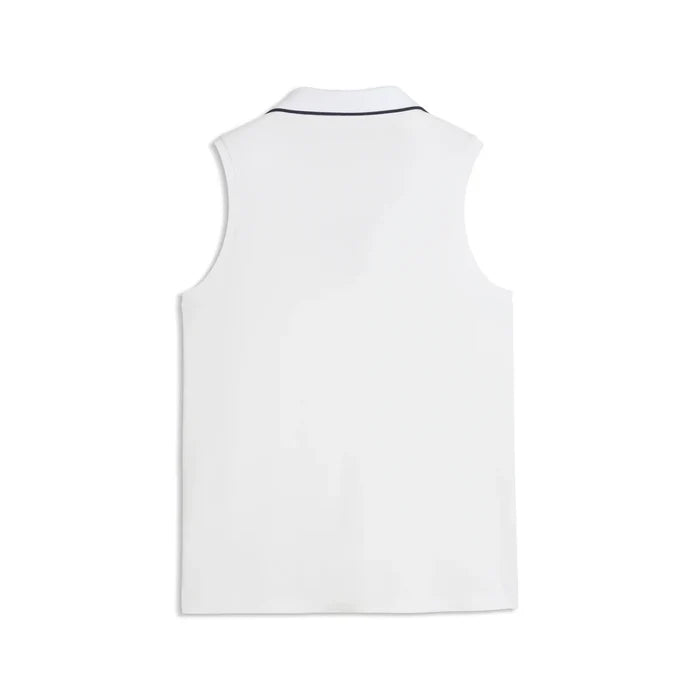 Puma Golf Women's CLOUDSPUN Essential Sleeveless Polo White Color