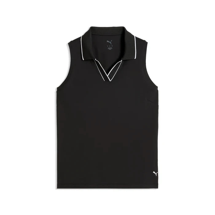 Puma Golf Women's CLOUDSPUN Essential Sleeveless Polo Black Color