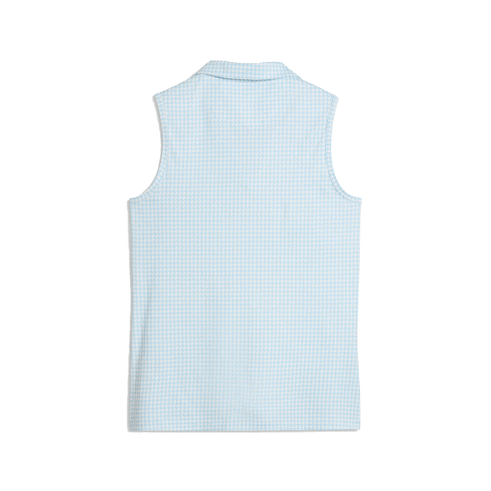 Puma Golf Women's CLOUDSPUN Mono Check Sleeveless Polo Blue color