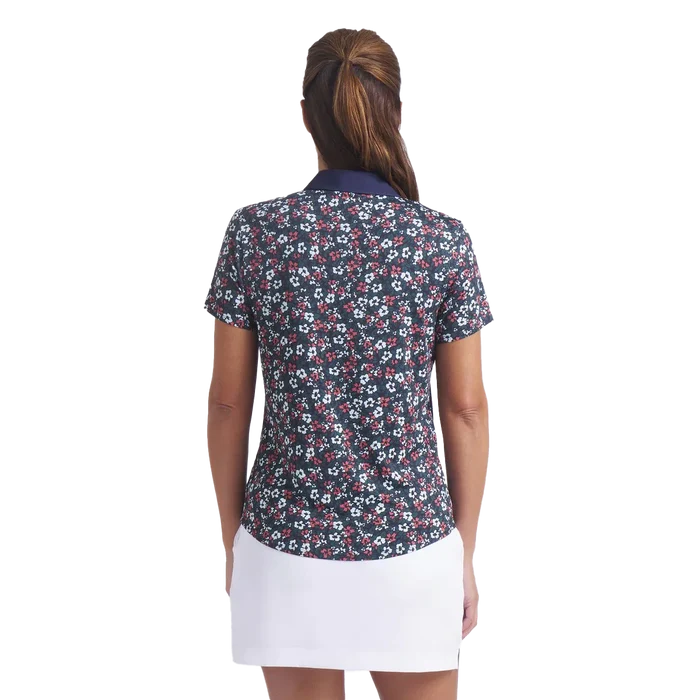 Puma Golf Women's Floral Burst Polo Navy Color
